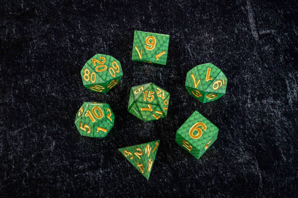 Dragon Storm Sharp Edge Silicone Würfel Set Green Dragon Scales (7) Image 5