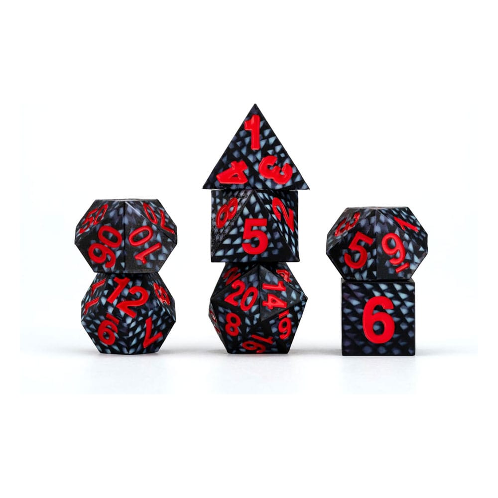 Dragon Storm Sharp Edge Silicone Würfel Set Black Dragon Scales (7) Image 1