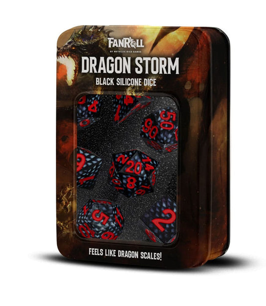 Dragon Storm Sharp Edge Silicone Würfel Set Black Dragon Scales (7) Image 2