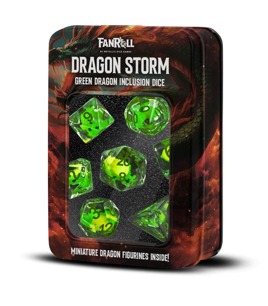 Dragon Storm Inclusion Würfel Set Green Dragon (7) Image 2