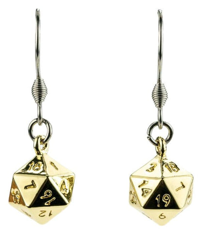 Lair Wear Würfel-Ohrringe D20 Gold Metal Image 1