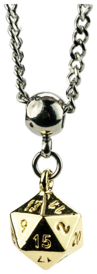 Lair Wear Caged Dice Halskette D20 Gold Metal Image 1