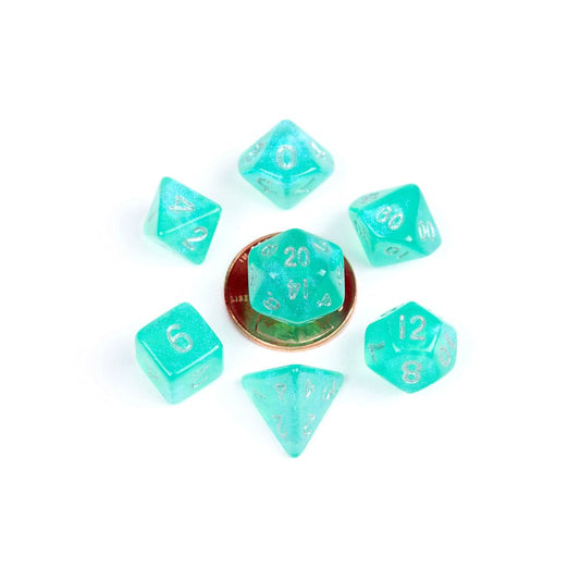 FanRoll Mini Würfel Set Stardust Turquoise (7) Image