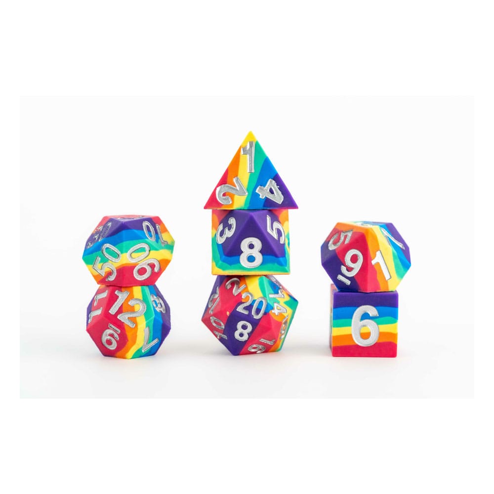 FanRoll Sharp Edge Silicone Würfel Set Rainbow (7) Image 1