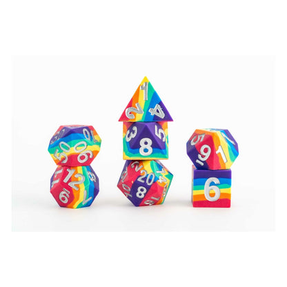 FanRoll Sharp Edge Silicone Würfel Set Rainbow (7) Image 1
