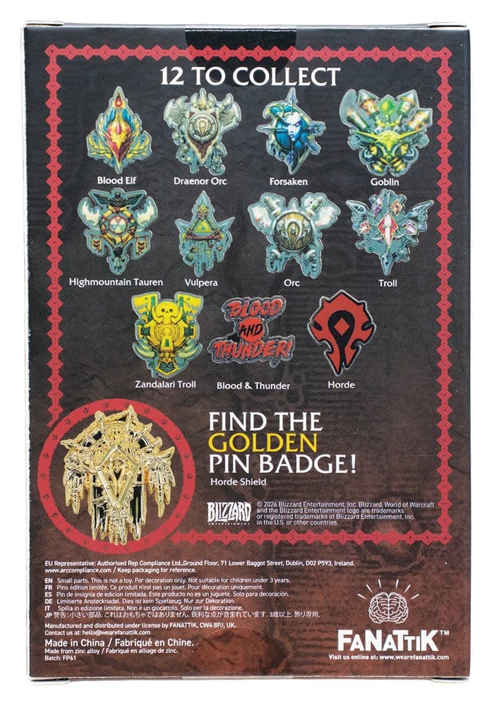 World of Warcraft Mystery Ansteck-Pins Horde Blind Box Display (12) Image 15