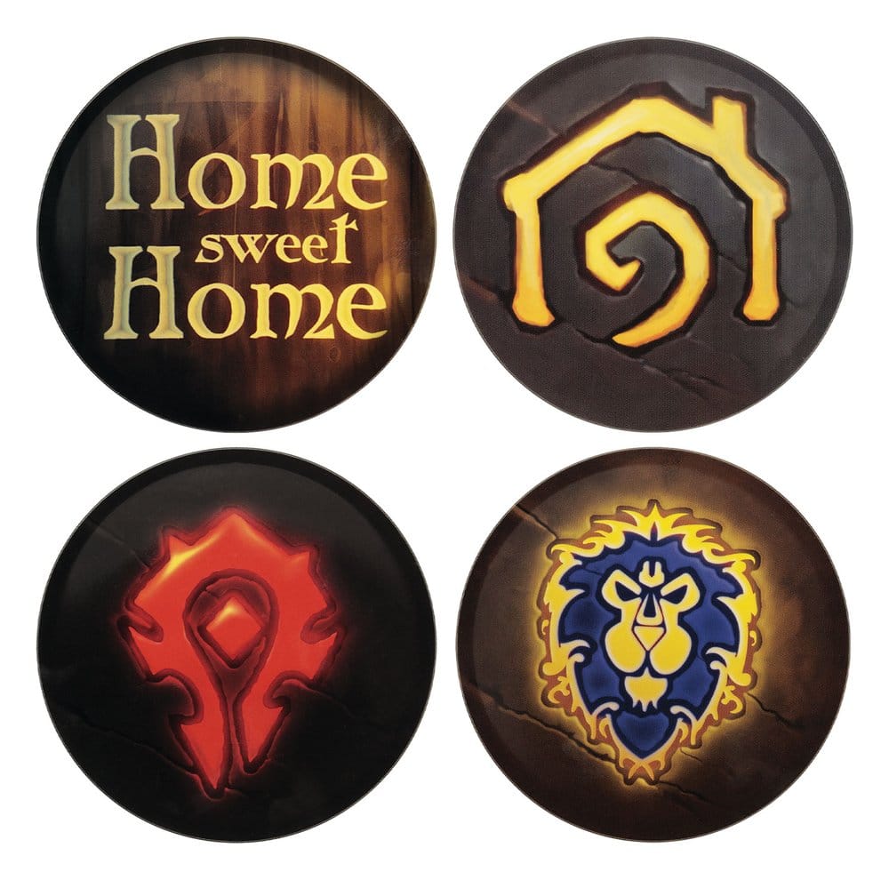 World of Warcraft Untersetzer 4er-Pack bedrucktes Metall Image 1
