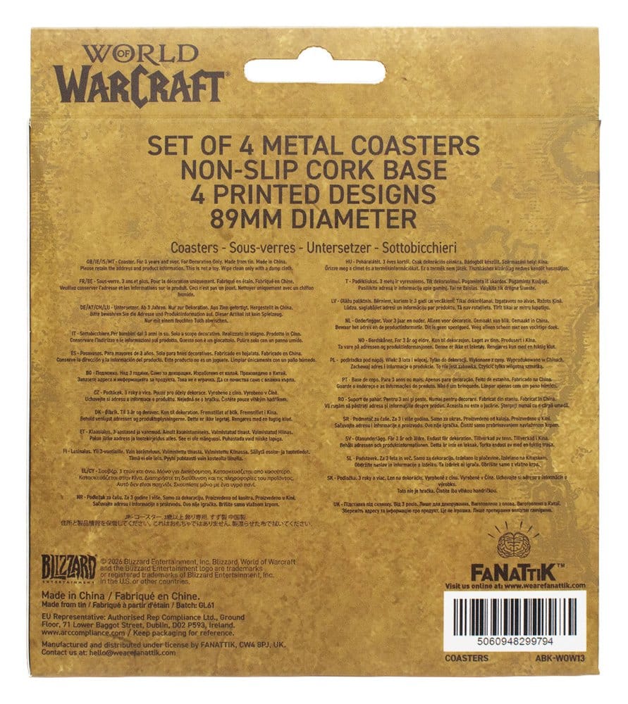 World of Warcraft Untersetzer 4er-Pack bedrucktes Metall Image 7