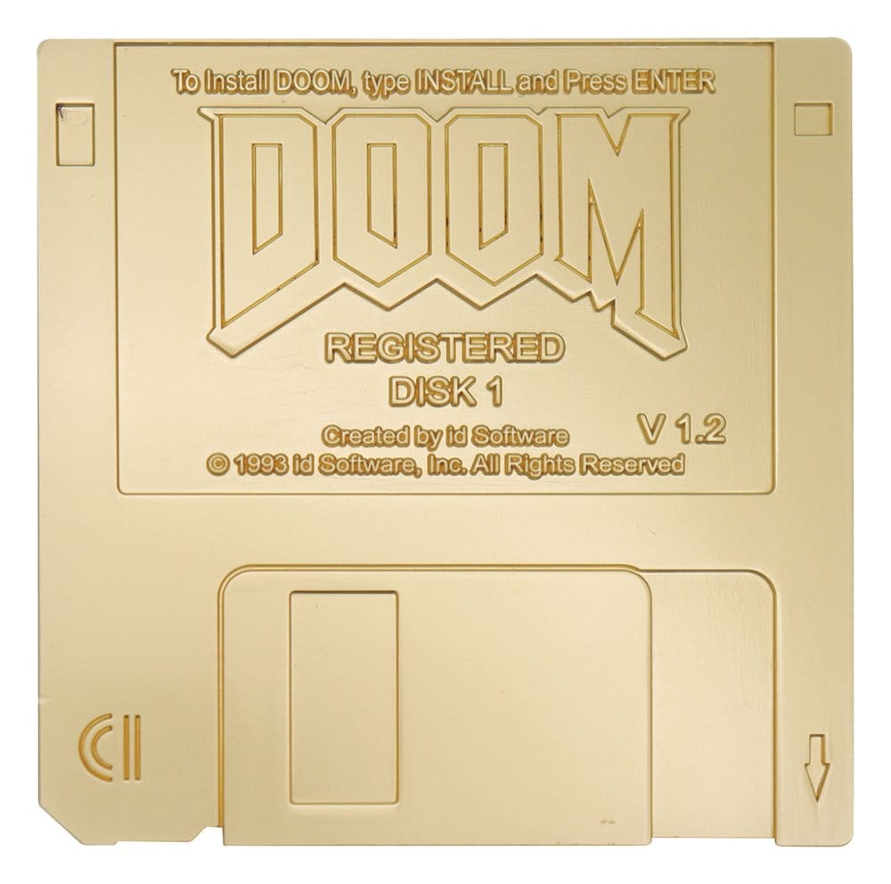 Doom Replik Floppy Disk Gold Plated Limited Edition Image 1