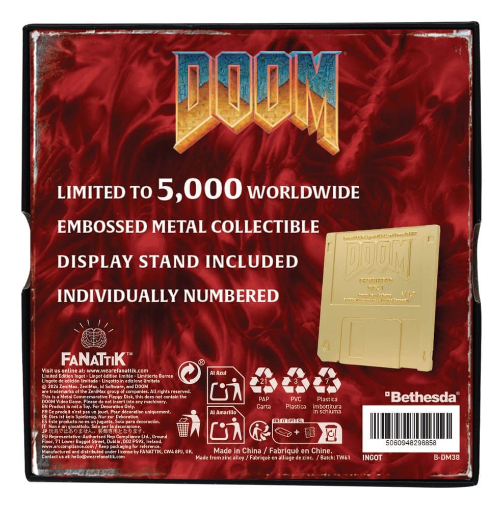 Doom Replik Floppy Disk Gold Plated Limited Edition Image 5