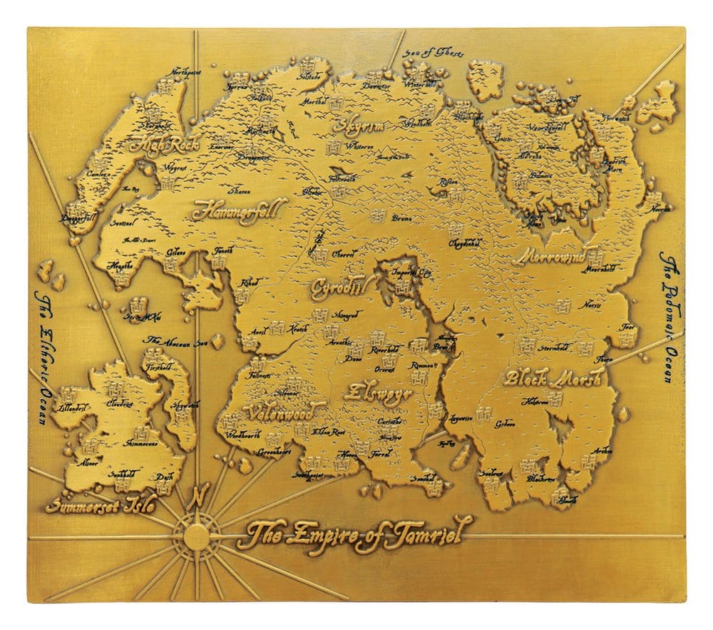 The Elder Scrolls Replik Metal Map of Tamriel Limited Edition 15 x 13 cm Image 1