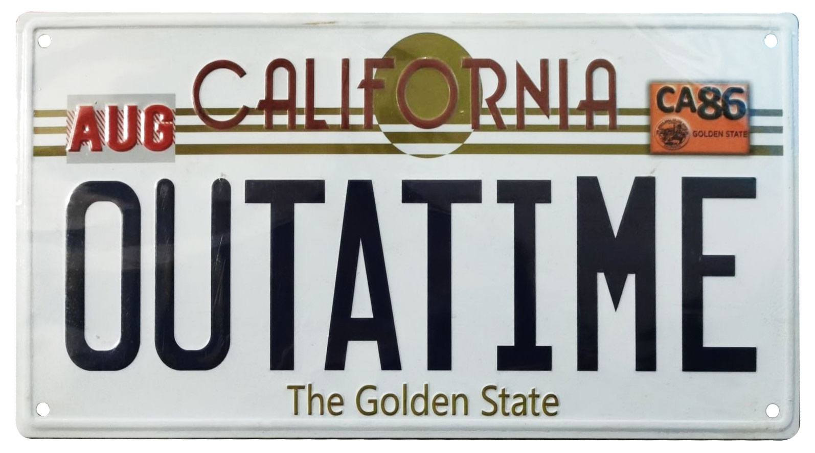 Zurück in die Zukunft Me­tall­schild ´Outatime´ DeLorean Nummernschild Image 1