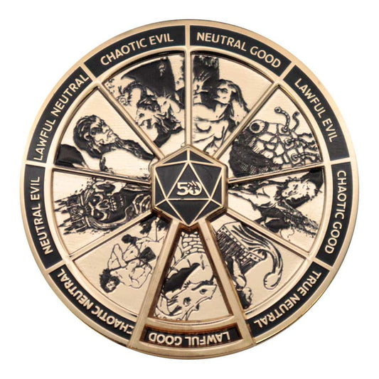 Dungeons & Dragons Ansteck-Pin Alignment Spinner Gold Coloured Limited Edition Image 1