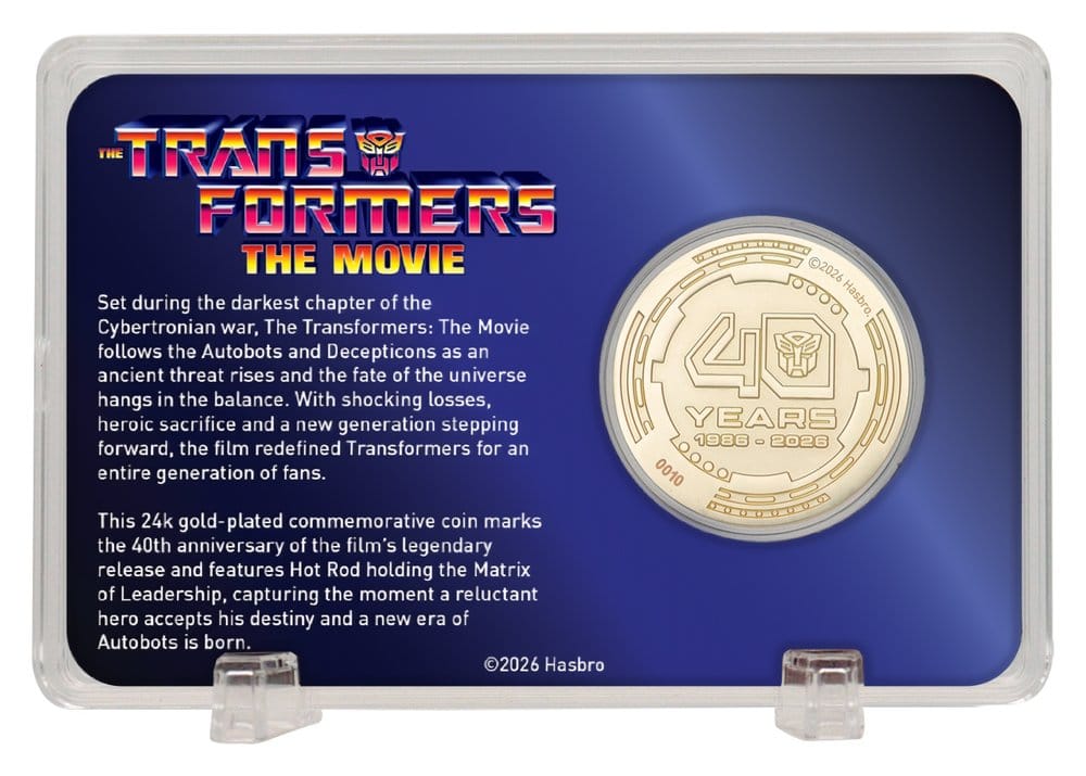 Transformers Sammelmünze The Movie 40th Anniversary Limited Edition 24k Gold Plated Image 3
