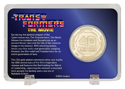 Transformers Sammelmünze The Movie 40th Anniversary Limited Edition 24k Gold Plated Image 3