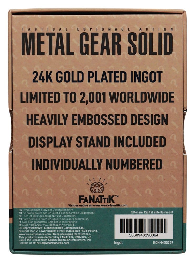 Metal Gear Solid 2 Metallbarren Snake 24k Gold Plated Limited Edition Image 3