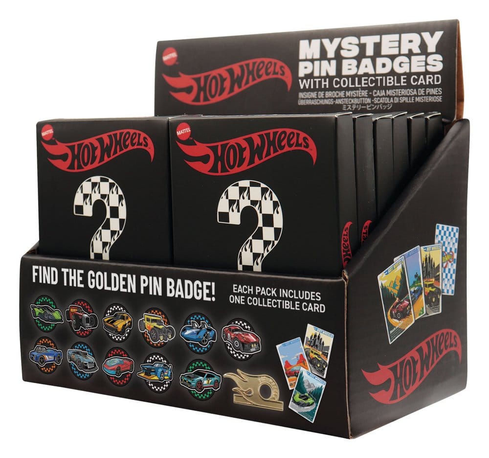 Hot Wheels Mystery Ansteck-Pins Blind Box Display (12) Image 1