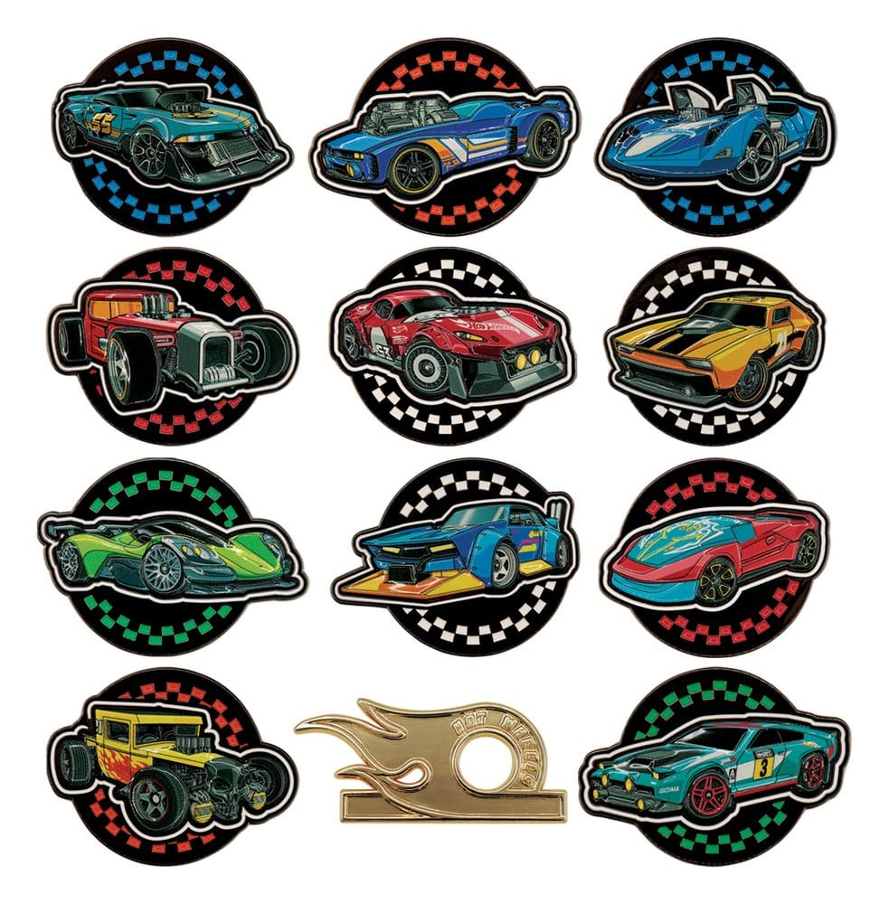 Hot Wheels Mystery Ansteck-Pins Blind Box Display (12) Image 9