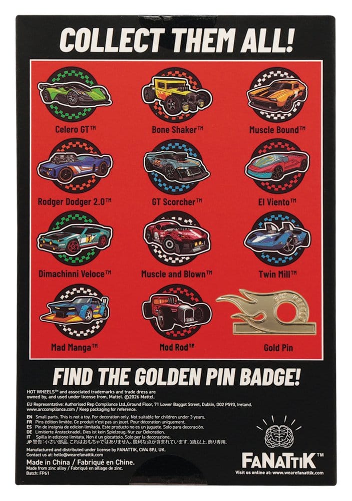 Hot Wheels Mystery Ansteck-Pins Blind Box Display (12) Image 15