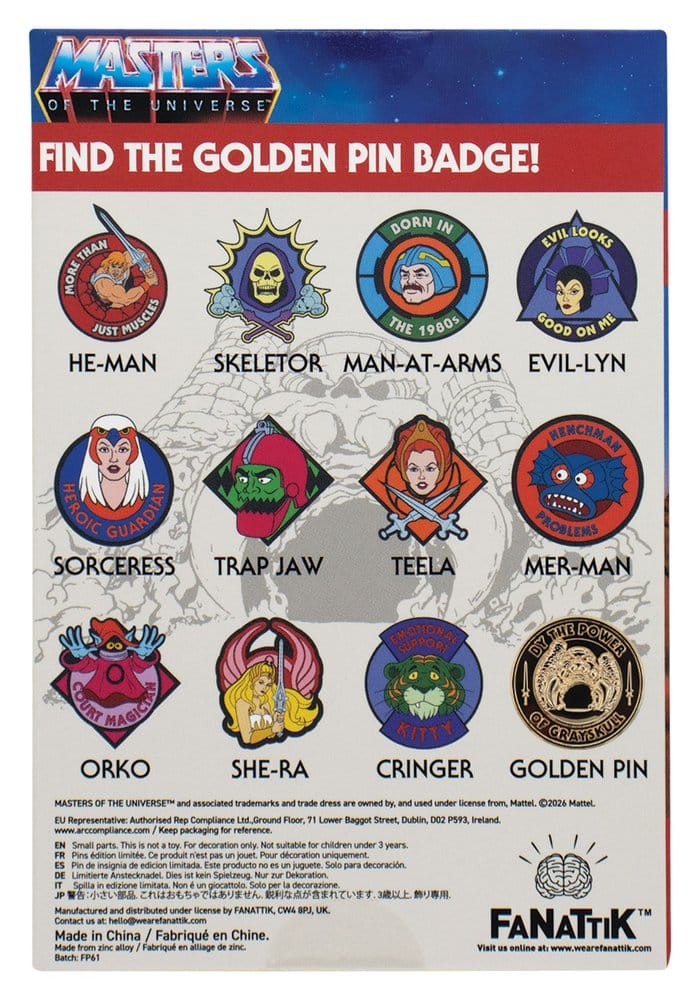 Masters of the Universe Mystery Ansteck-Pins Blind Box Display (12) Image 12