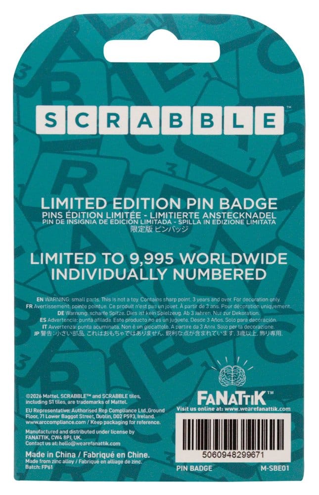 Scrabble Ansteck-Pin Word Nerd Limited Edition Image 2