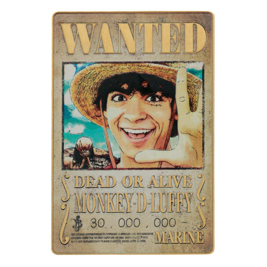 One Piece Metallbarren Luffy Wanted Poster Limited Edition Image 1