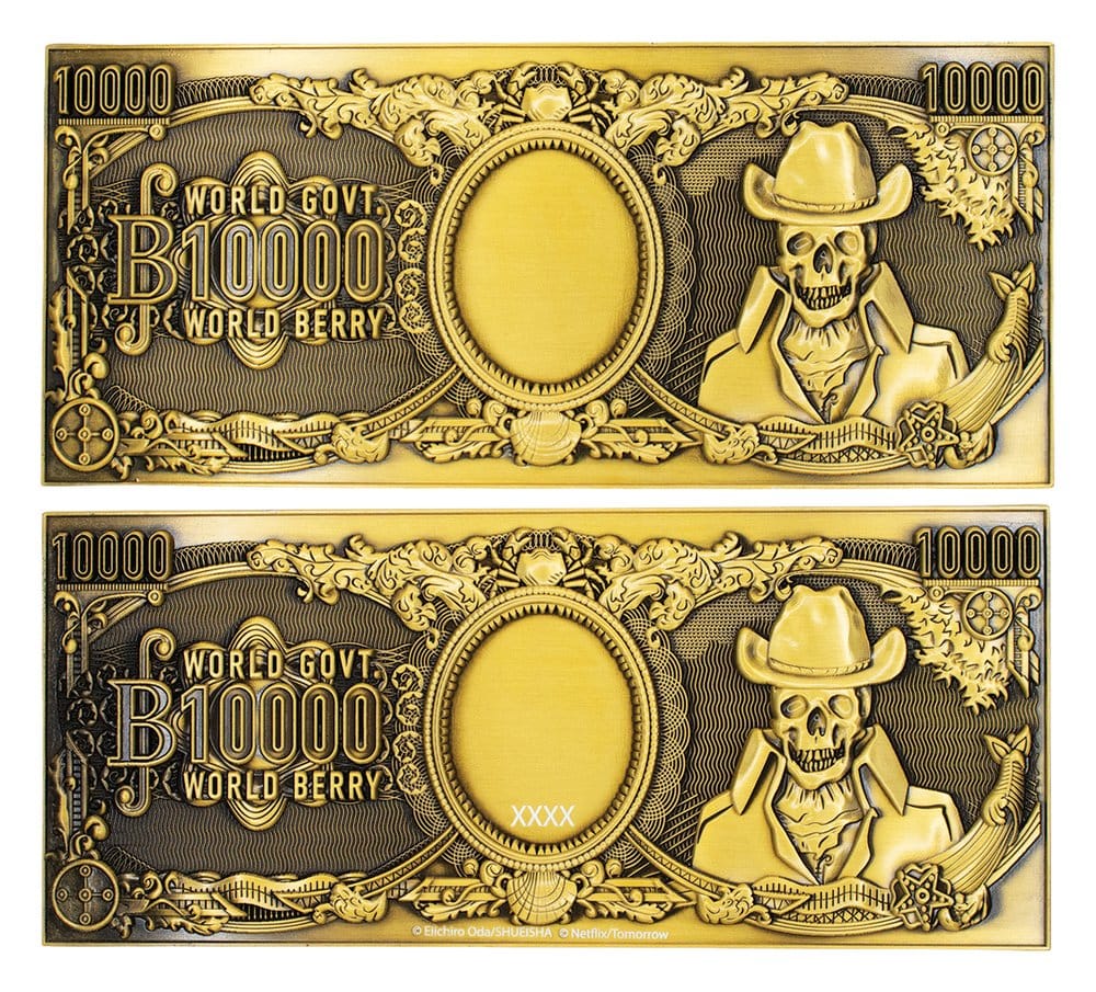 One Piece Replik 10.000 World Berry Metall-Banknote 6 x 15 cm Image 3