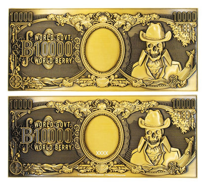 One Piece Replik 10.000 World Berry Metall-Banknote 6 x 15 cm Image 3