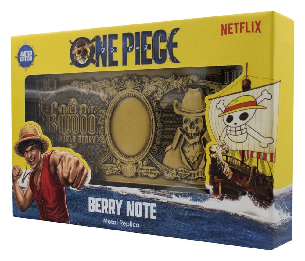 One Piece Replik 10.000 World Berry Metall-Banknote 6 x 15 cm Image 4