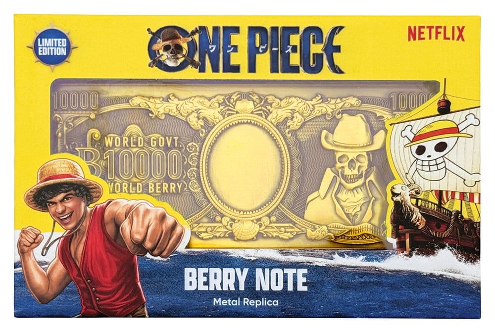 One Piece Replik 10.000 World Berry Metall-Banknote 6 x 15 cm Image 6