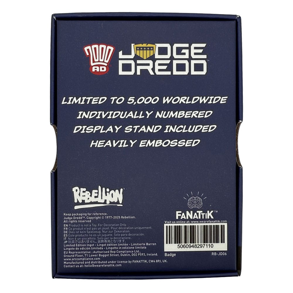 2000 AD Replik Judge Dredd Badge Limited Edition Image 5