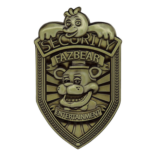 Five Nights at Freddy´s Replik Security Badge Antique Brass Edition Image 1