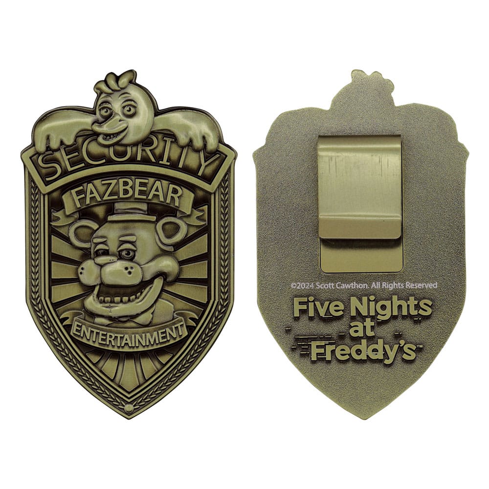 Five Nights at Freddy´s Replik Security Badge Antique Brass Edition Image 5