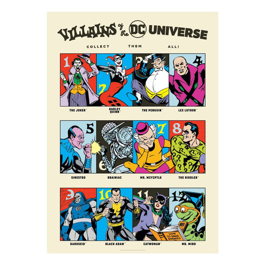DC Comis Kunstdruck 90th Anniversary Villains Limited Edition 42 x 30 cm Image 1