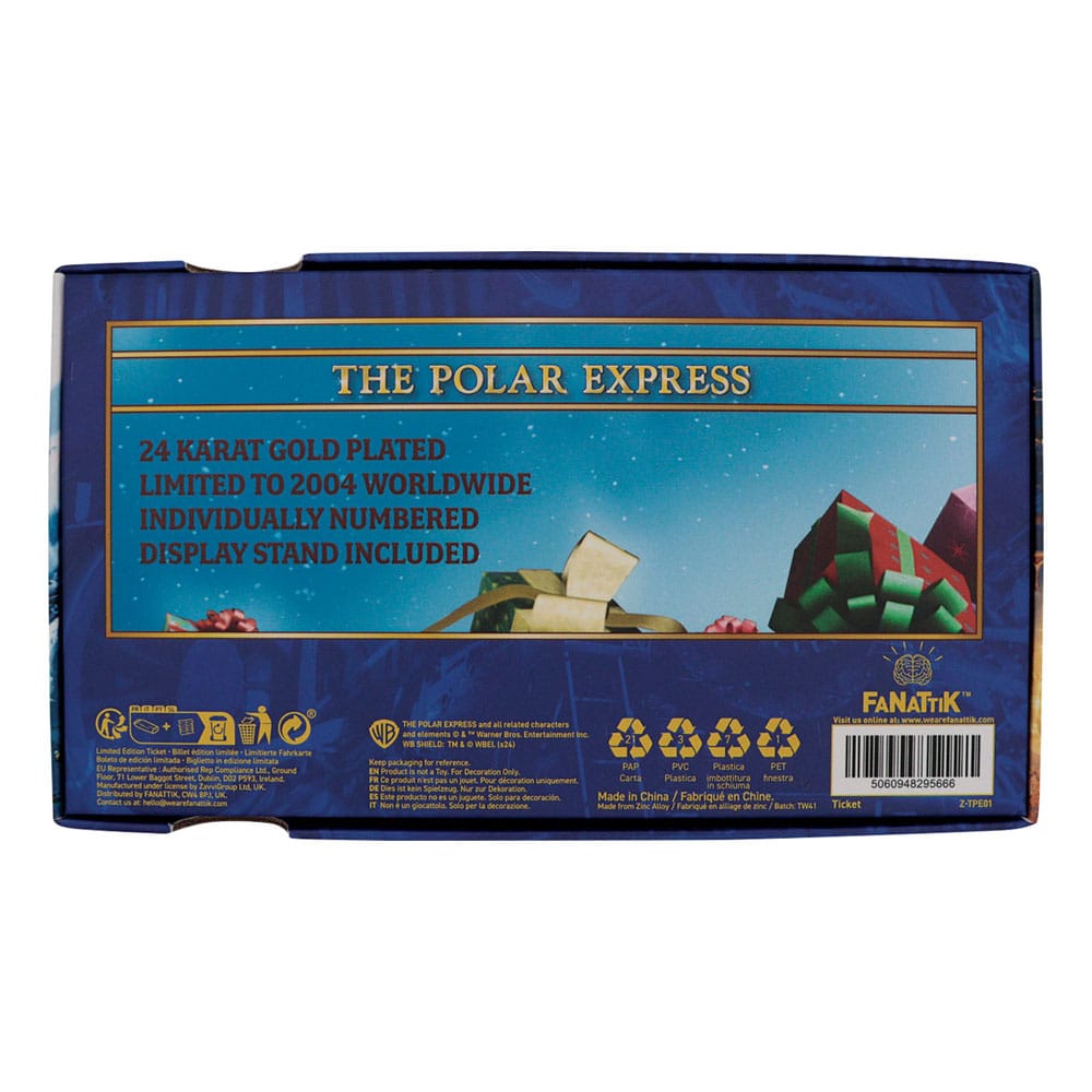 Der Polarexpress Replik Train Ticket 24k Gold Plated Limited Edition Image 5