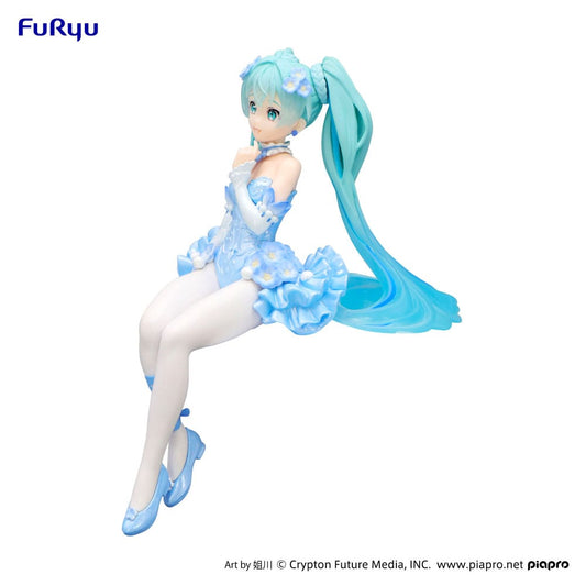 Hatsune Miku Noodle Stopper PVC Statue Flower Fairy Nemophila Pail Blue Color Ver. 15 cm Image 2