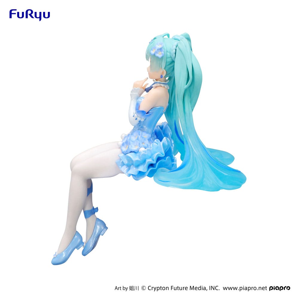 Hatsune Miku Noodle Stopper PVC Statue Flower Fairy Nemophila Pail Blue Color Ver. 15 cm Image 3