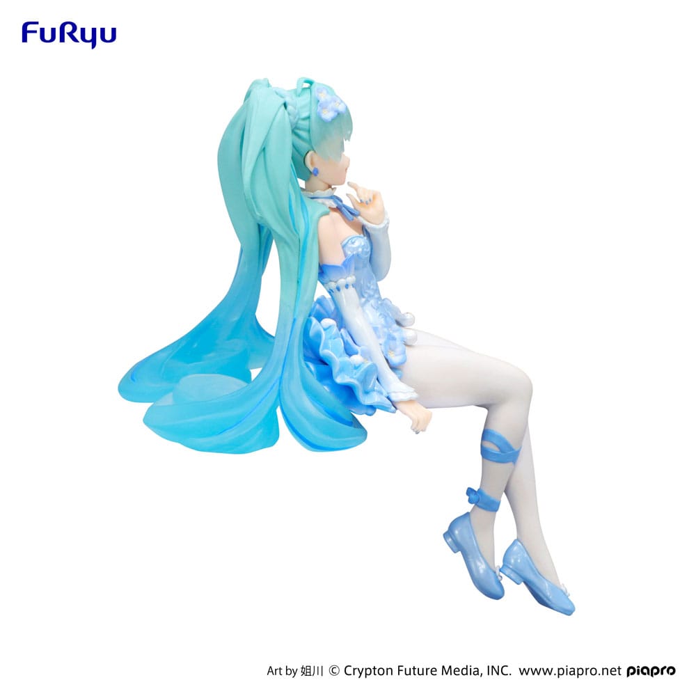 Hatsune Miku Noodle Stopper PVC Statue Flower Fairy Nemophila Pail Blue Color Ver. 15 cm Image 4