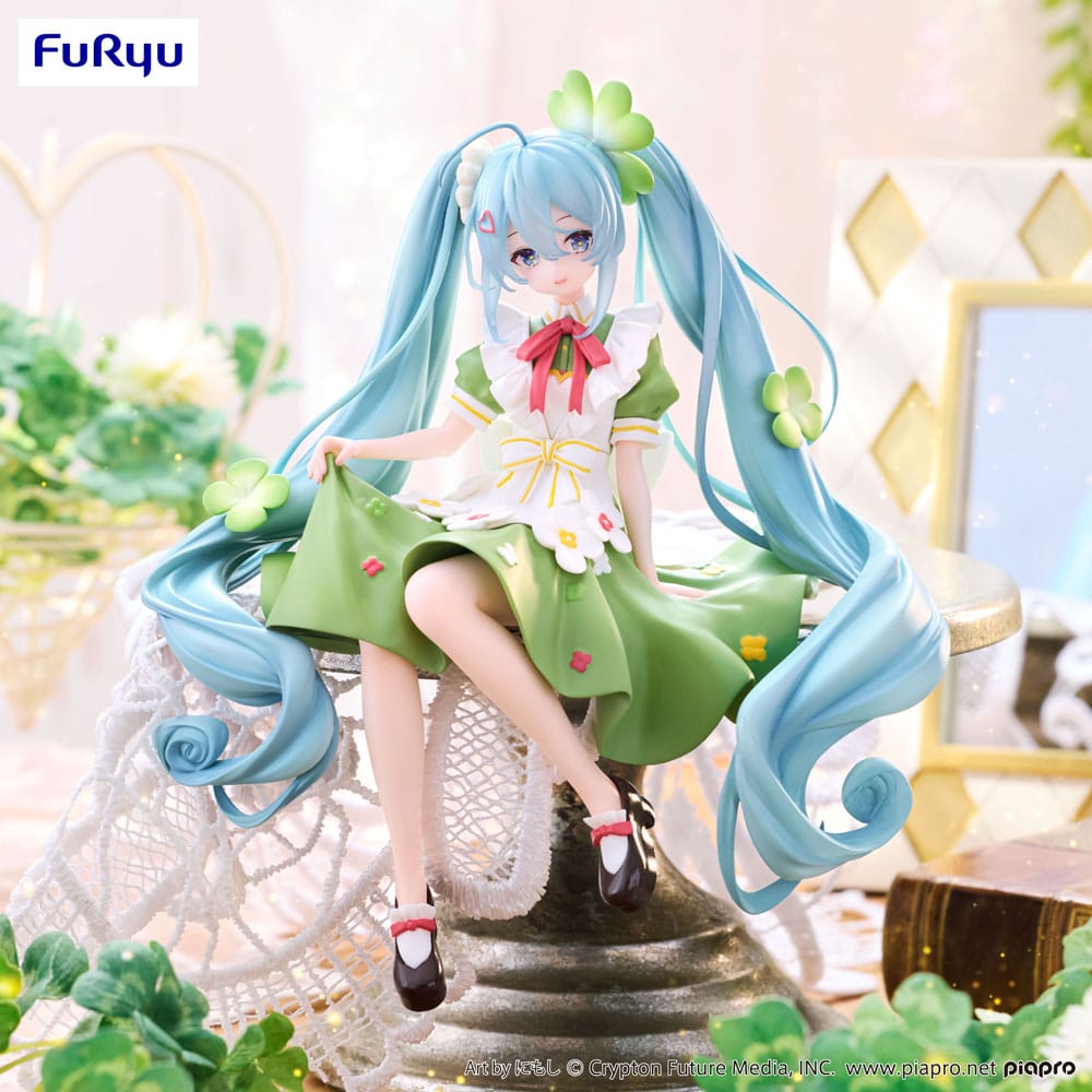 Hatsune Miku Noodle Stopper PVC Statue Flower Fairy Clover 15 cm Image 5