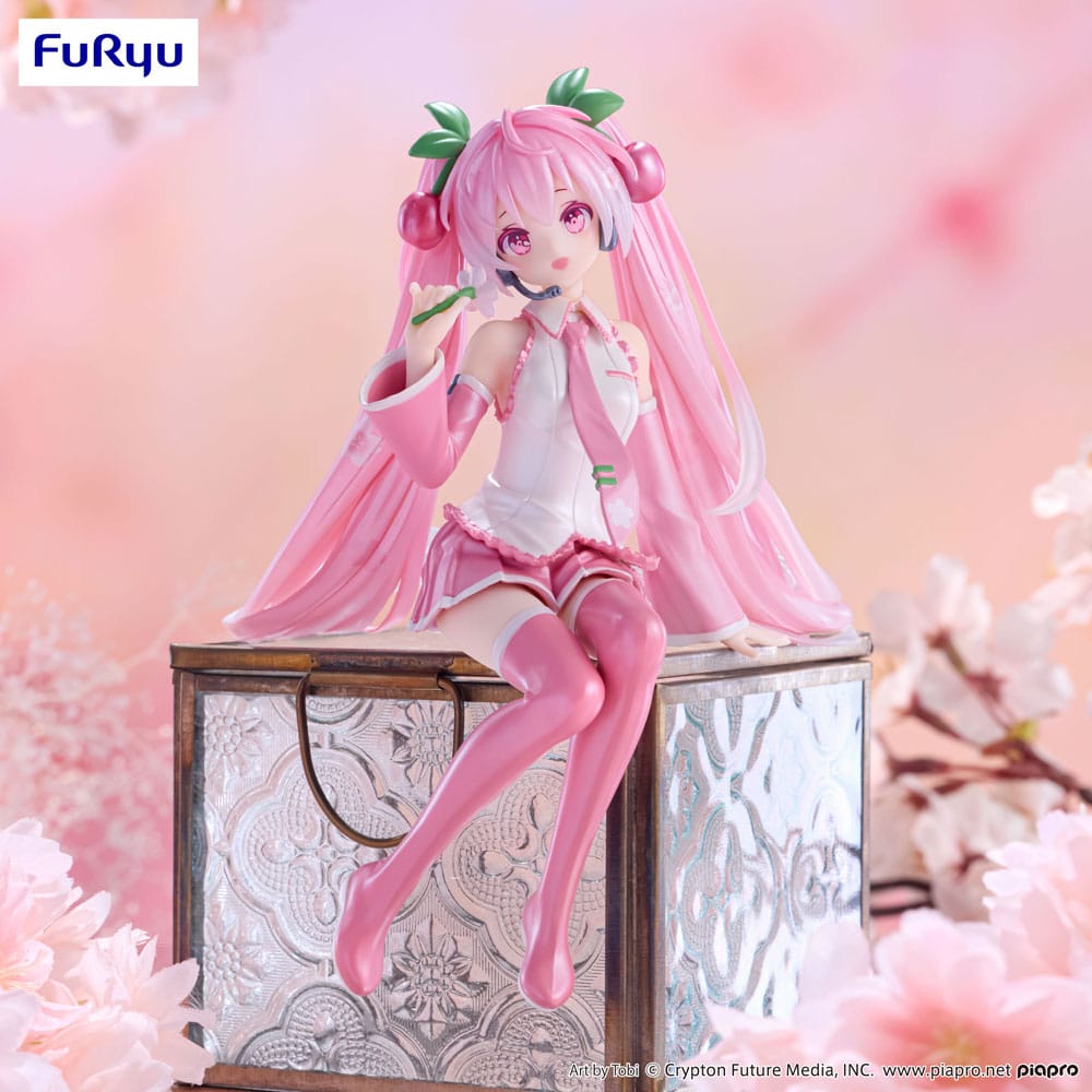 Hatsune Miku Noodle Stopper PVC Statue Sakura Miku 2024 Pearl Color Ver. 15 cm Image 1