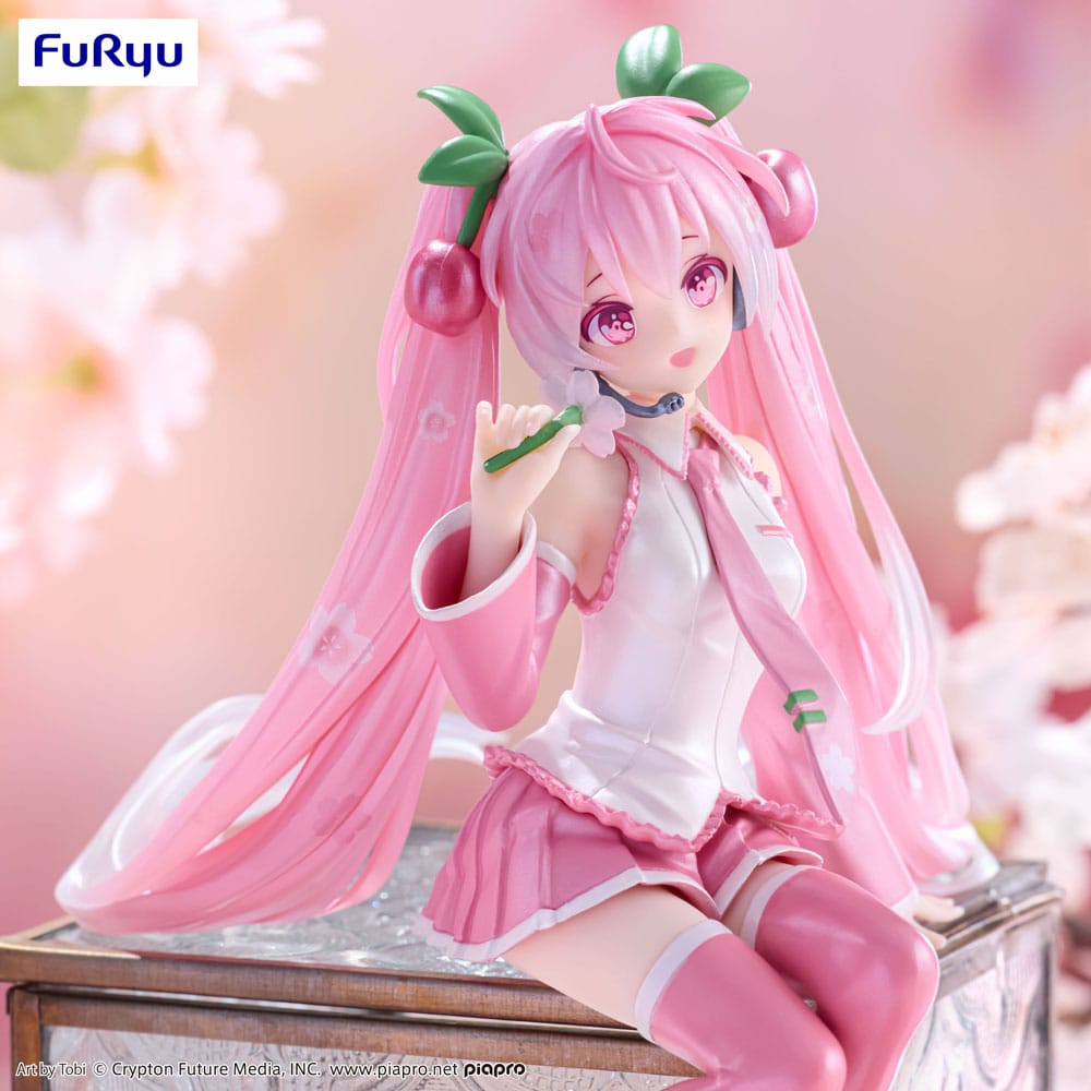 Hatsune Miku Noodle Stopper PVC Statue Sakura Miku 2024 Pearl Color Ver. 15 cm Image 3