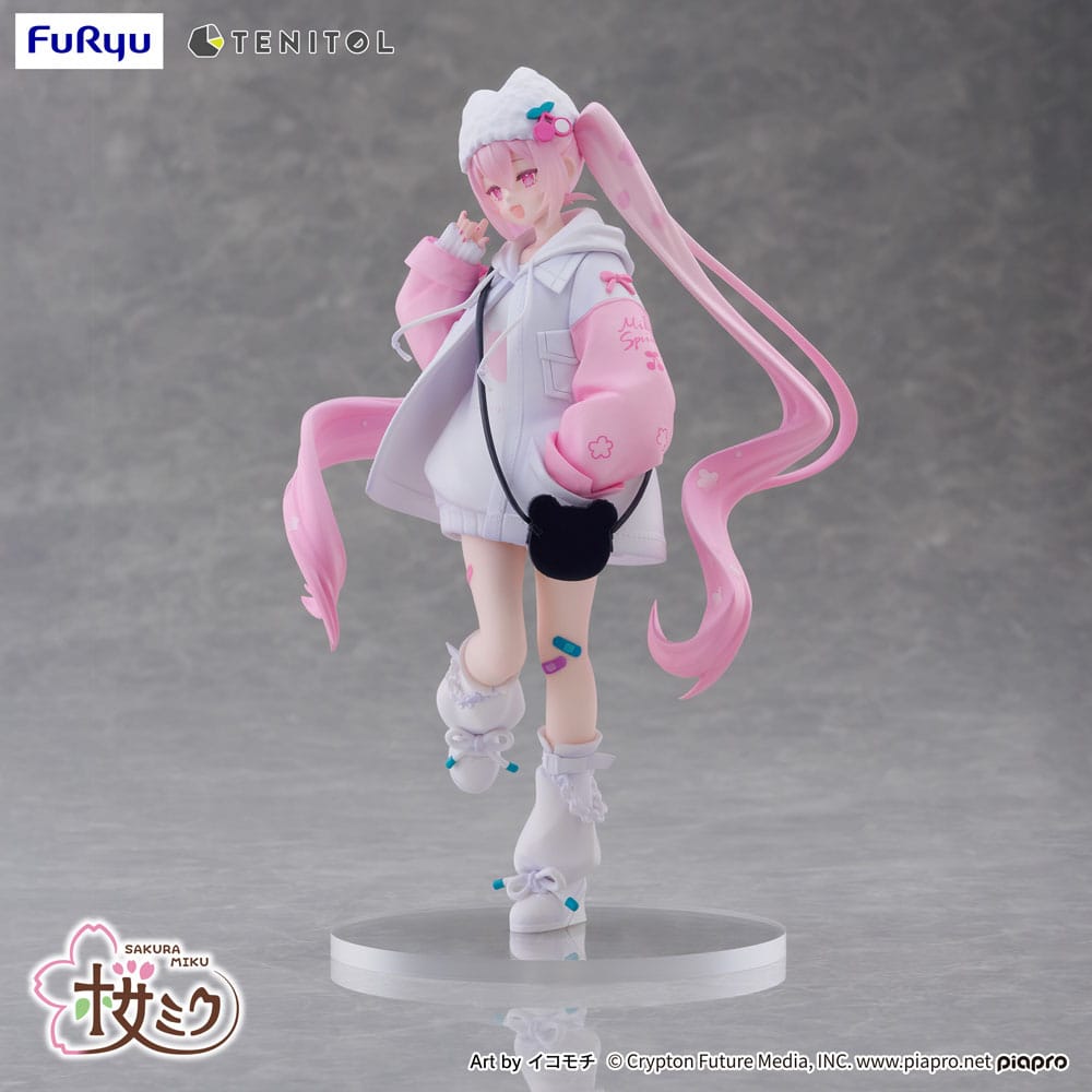 Hatsune Miku Tenitol PVC Statue Sakura Miku Cool style [petit] 19 cm Image 11