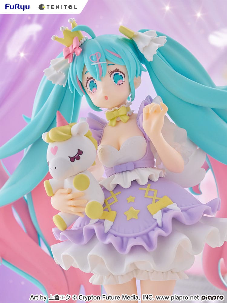 Hatsune Miku Tenitol PVC Statue Hatsune Miku Yumekawa Princess Lavender Ver. 21 cm Image 3