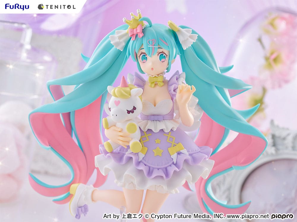 Hatsune Miku Tenitol PVC Statue Hatsune Miku Yumekawa Princess Lavender Ver. 21 cm Image 5