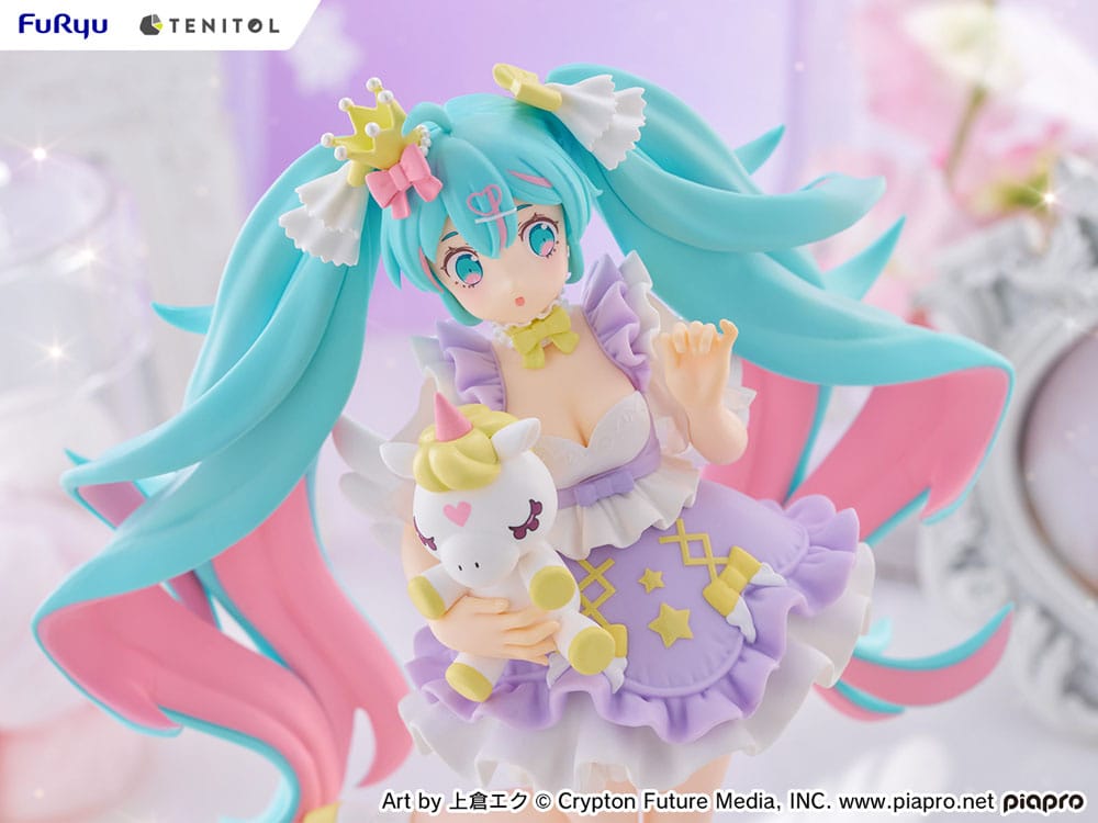 Hatsune Miku Tenitol PVC Statue Hatsune Miku Yumekawa Princess Lavender Ver. 21 cm Image 6