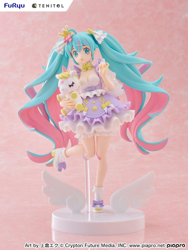Hatsune Miku Tenitol PVC Statue Hatsune Miku Yumekawa Princess Lavender Ver. 21 cm Image 7