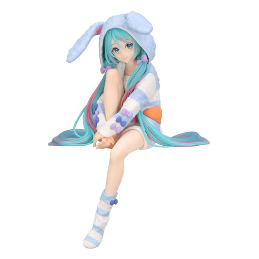 Hatsune Miku Noodle Stopper PVC Statue Hatsune Miku Rabbit Ear Hood Pajama Blue Color Ver. 14 cm Image 1