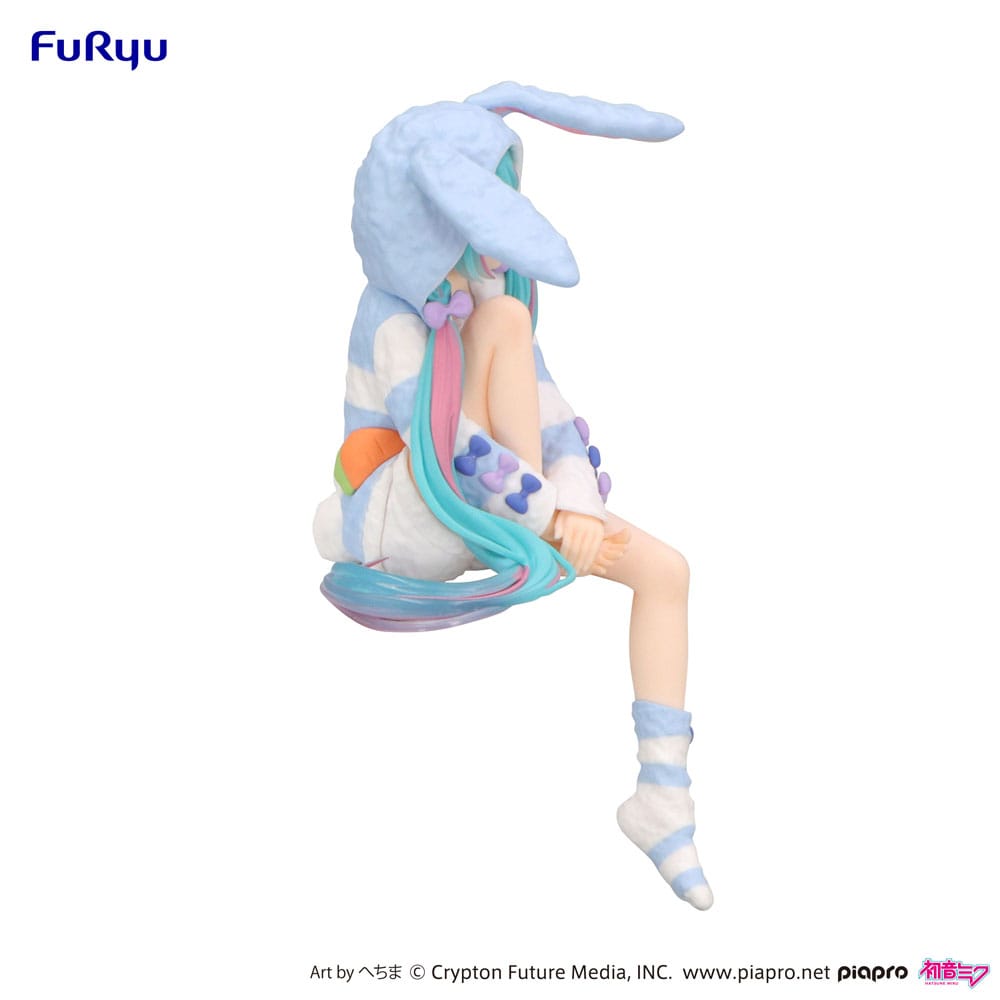 Hatsune Miku Noodle Stopper PVC Statue Hatsune Miku Rabbit Ear Hood Pajama Blue Color Ver. 14 cm Image 10