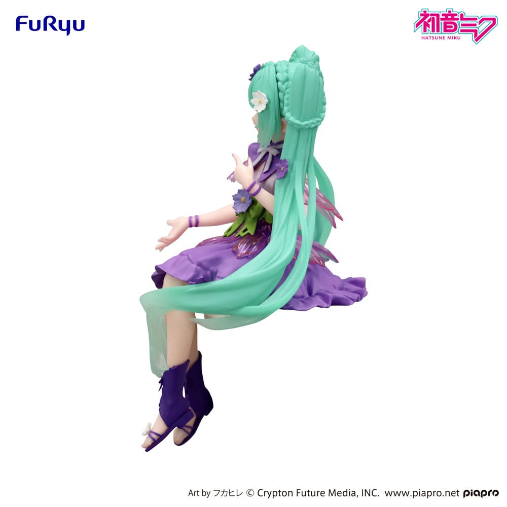 Hatsune Miku Noodle Stopper PVC Statue Flower Fairy Cosmos Purple Color Ver. 14 cm Image 3