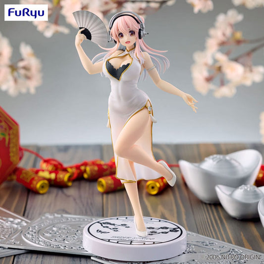 Super Sonico Trio-Try-iT PVC Statue White China Dress Ver. 21 cm Image 1